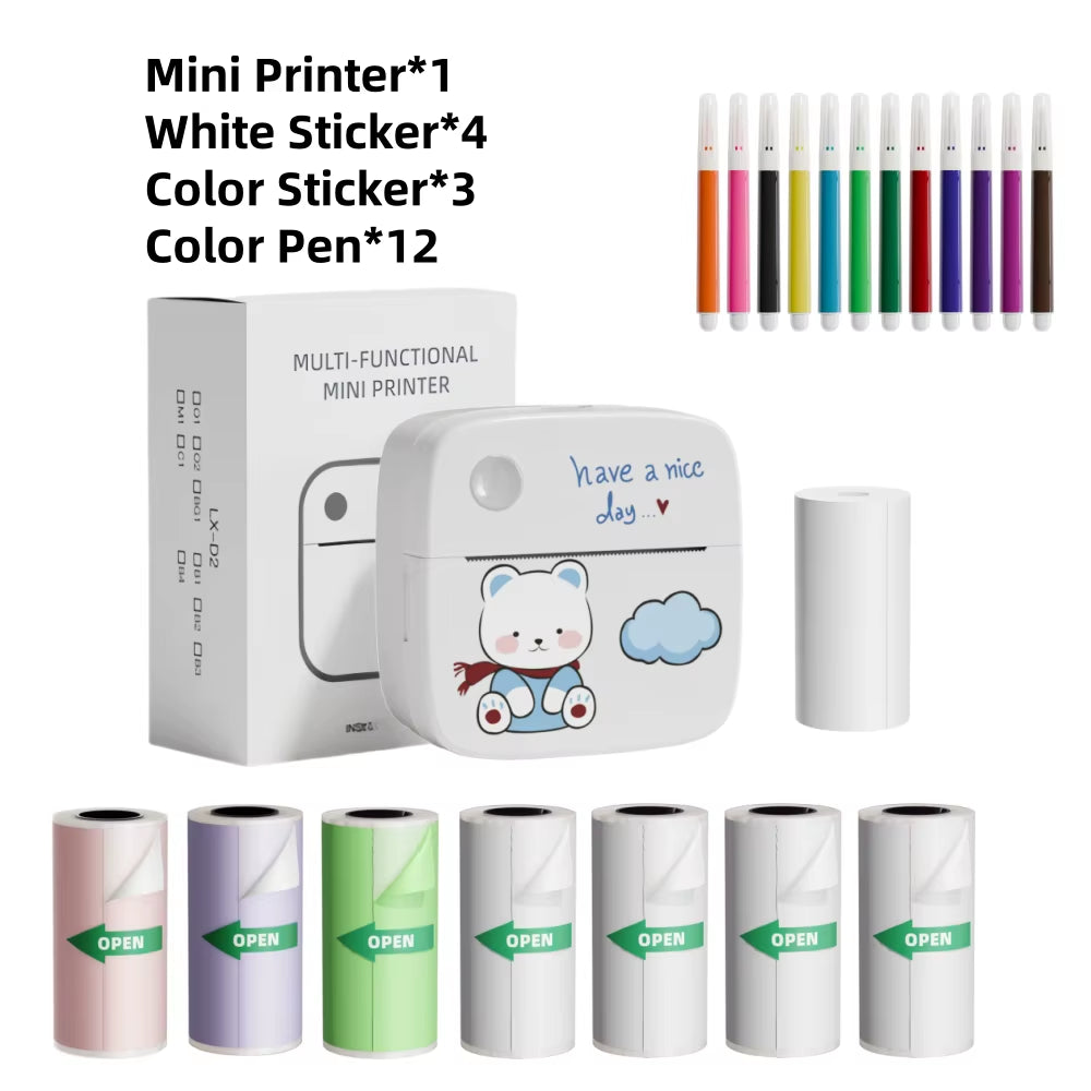 B2 Mini Printer Sticker Thermal Inkless Printer Ios Android Bluetooth Portable Printers Photo Printing Maker for Iphone Xiaomi
